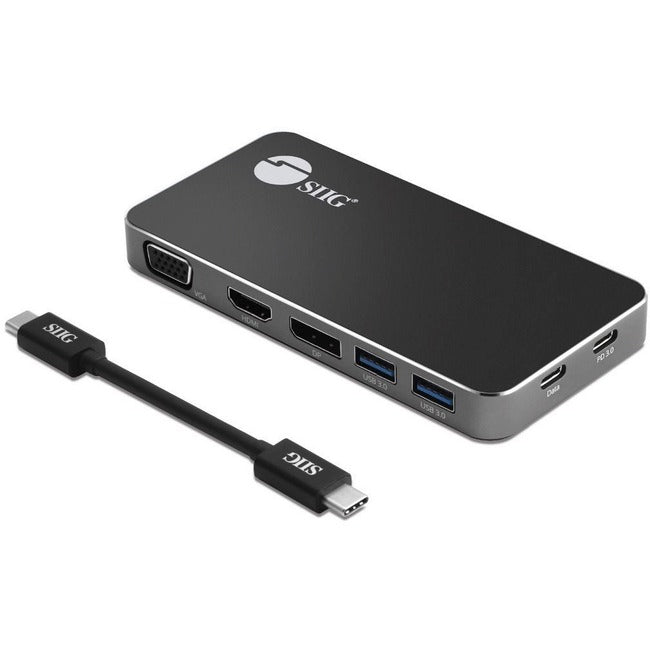 Siig Triple Display Usb-C Mst Video Travel Docking With 100W Pd Pass Through