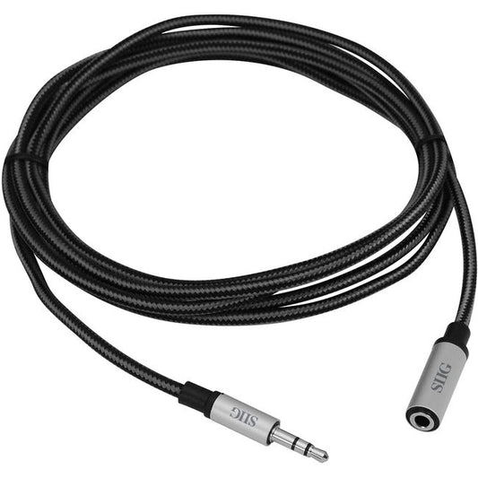 Siig Woven Fabric Braided 3.5Mm Stereo Aux Cable (M/F) - 2M