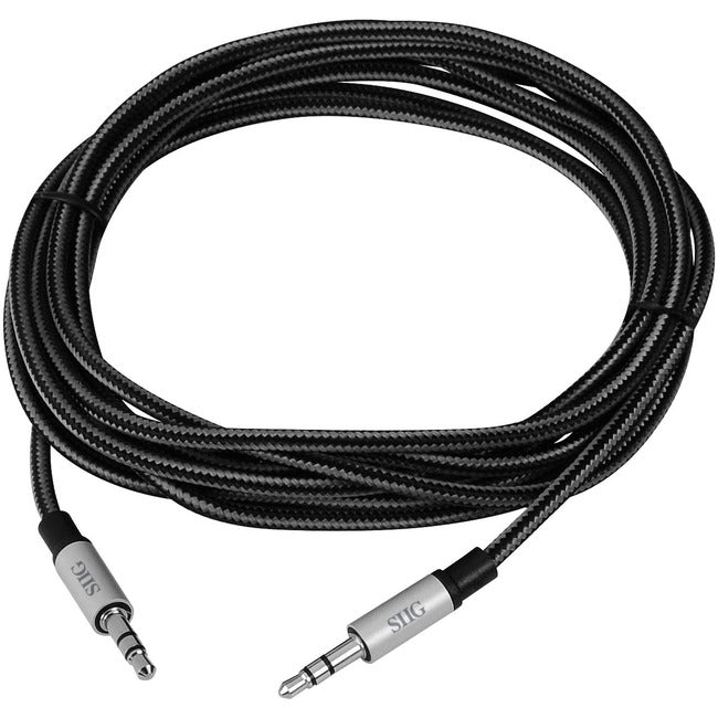 Siig Woven Fabric Braided 3.5Mm Stereo Aux Cable (M/M) - 3M