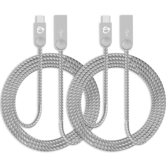 Siig Zinc Alloy Usb-C To Usb-A Charging & Sync Braided Cable - 3.3Ft, 2-Pack