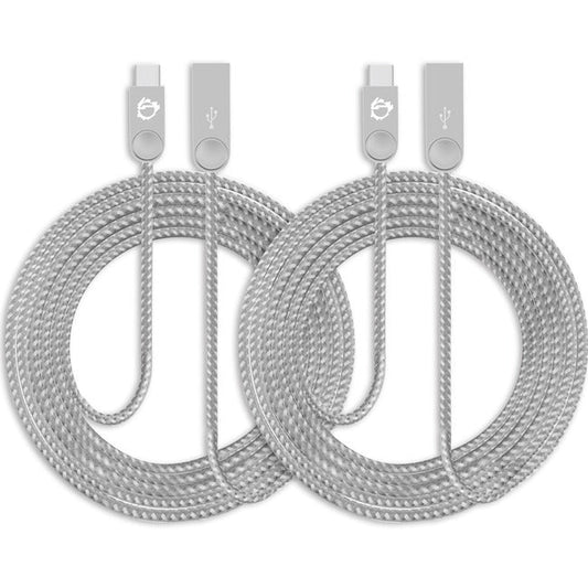 Siig Zinc Alloy Usb-C To Usb-A Charging & Sync Braided Cable - 6.6Ft, 2-Pack