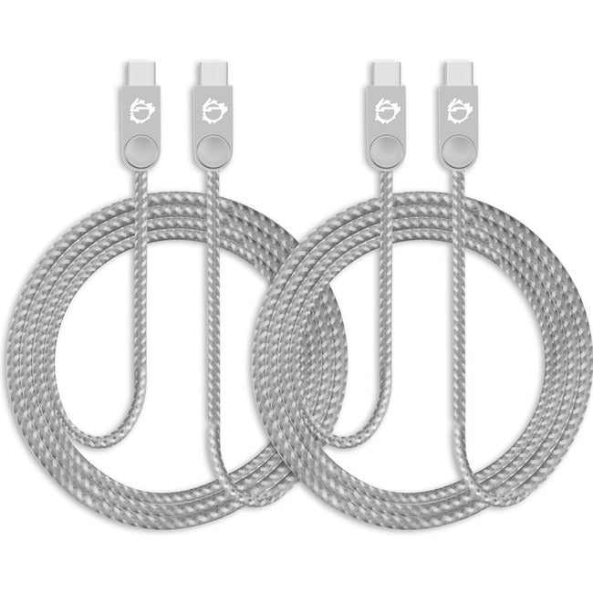 Siig Zinc Alloy Usb-C To Usb-C Charging & Sync Braided Cable - 3.3Ft, 2-Pack