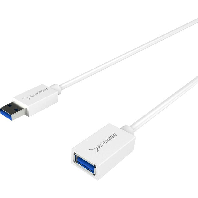 Sabrent 22Awg Usb 3.0 Extension Cable - A-Male To A-Female [White] 6 Feet