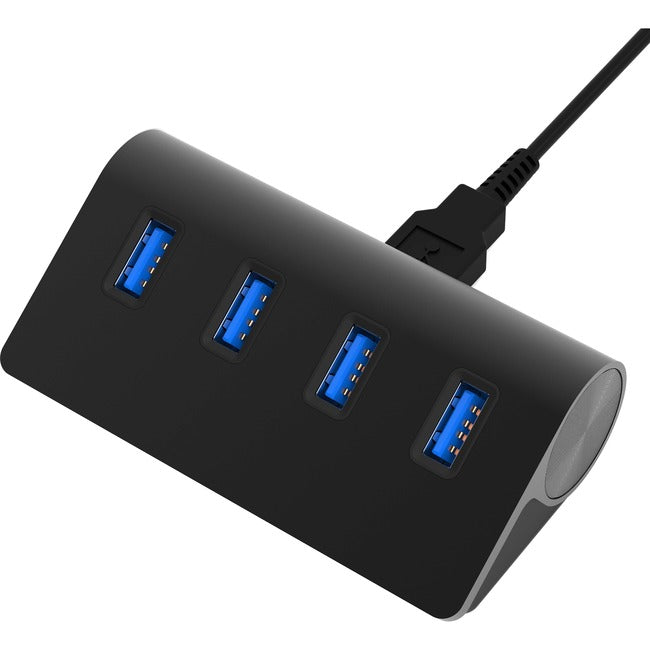 Sabrent 4 Port Aluminum Usb 3.0 Hub (30" Cable) | Black