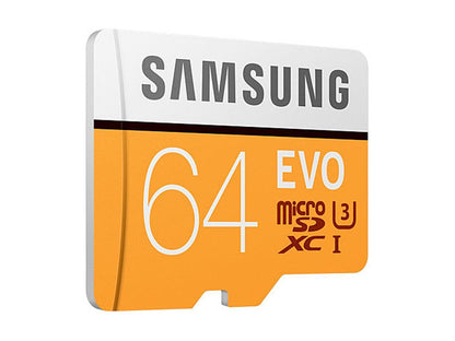 Samsung 64Gb Evo Microsdxc Memory Card W/ Adapter, Retail