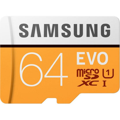 Samsung 64Gb Evo Microsdxc Memory Card W/ Adapter, Retail