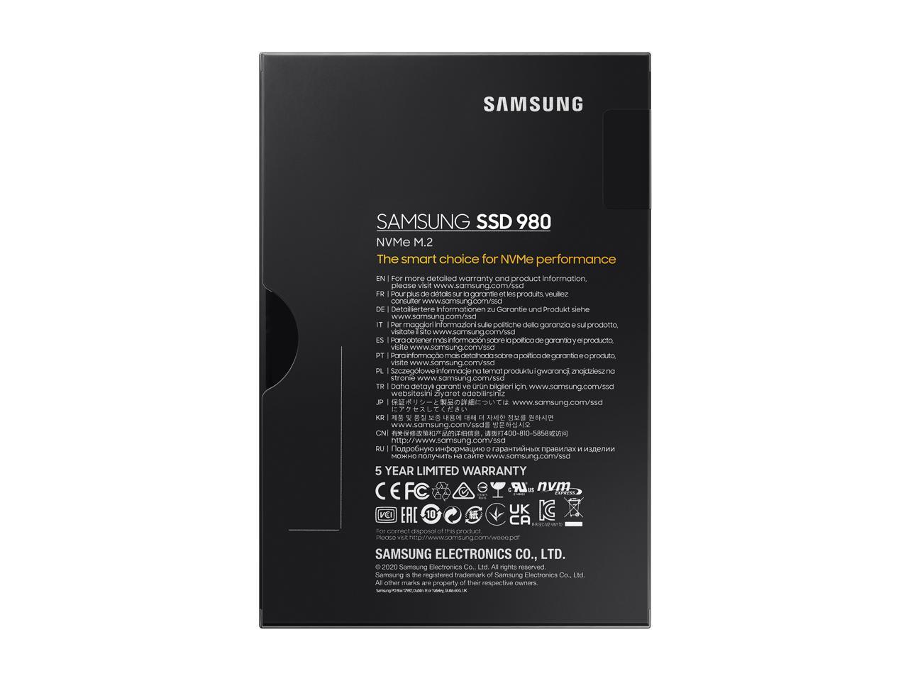 Samsung 980 PCIe 3.0 NVMe Gaming SSD 1TB MZ-V8V1T0B/AM