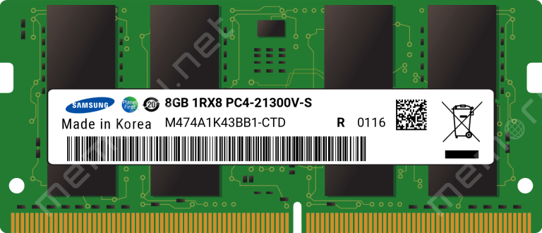Samsung Ddr4-2666 Sodimm 8Gb/(1G X 8) X 18 Ecc Notebook Memory