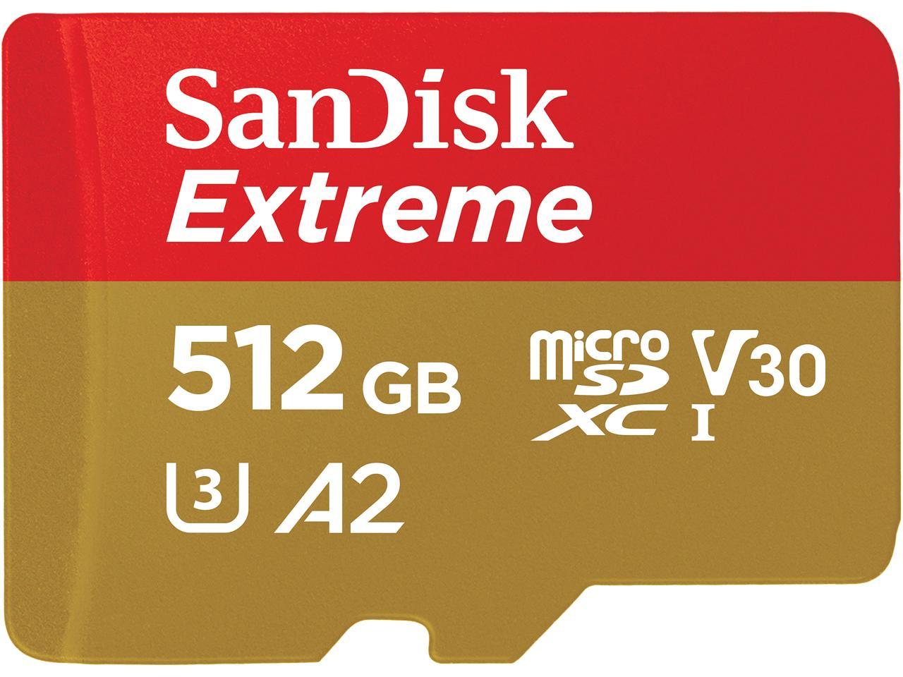 Sandisk 1Tb Extreme Microsdxc Uhs-I/U3 A2 Memory Card With Adapter, Speed Up To 160Mb/S (Sdsqxa1-1T00-Gn6Ma)