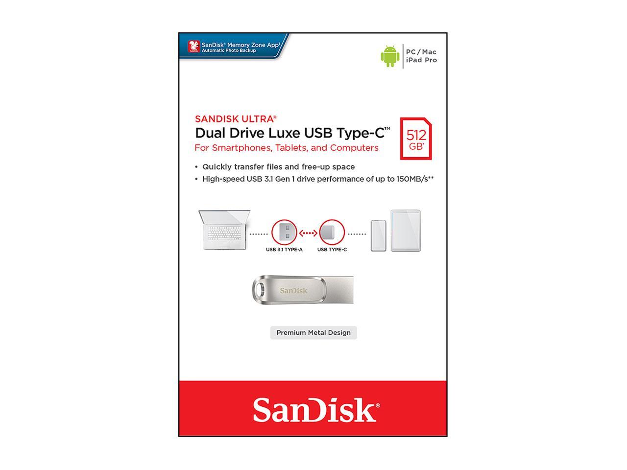 Sandisk 1Tb Ultra Dual Drive Luxe Usb Type-C Flash Drive (Sdddc4-1T00-G46)