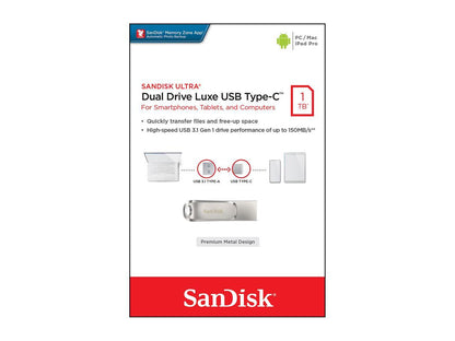 Sandisk 1Tb Ultra Dual Drive Luxe Usb Type-C Flash Drive (Sdddc4-1T00-G46)