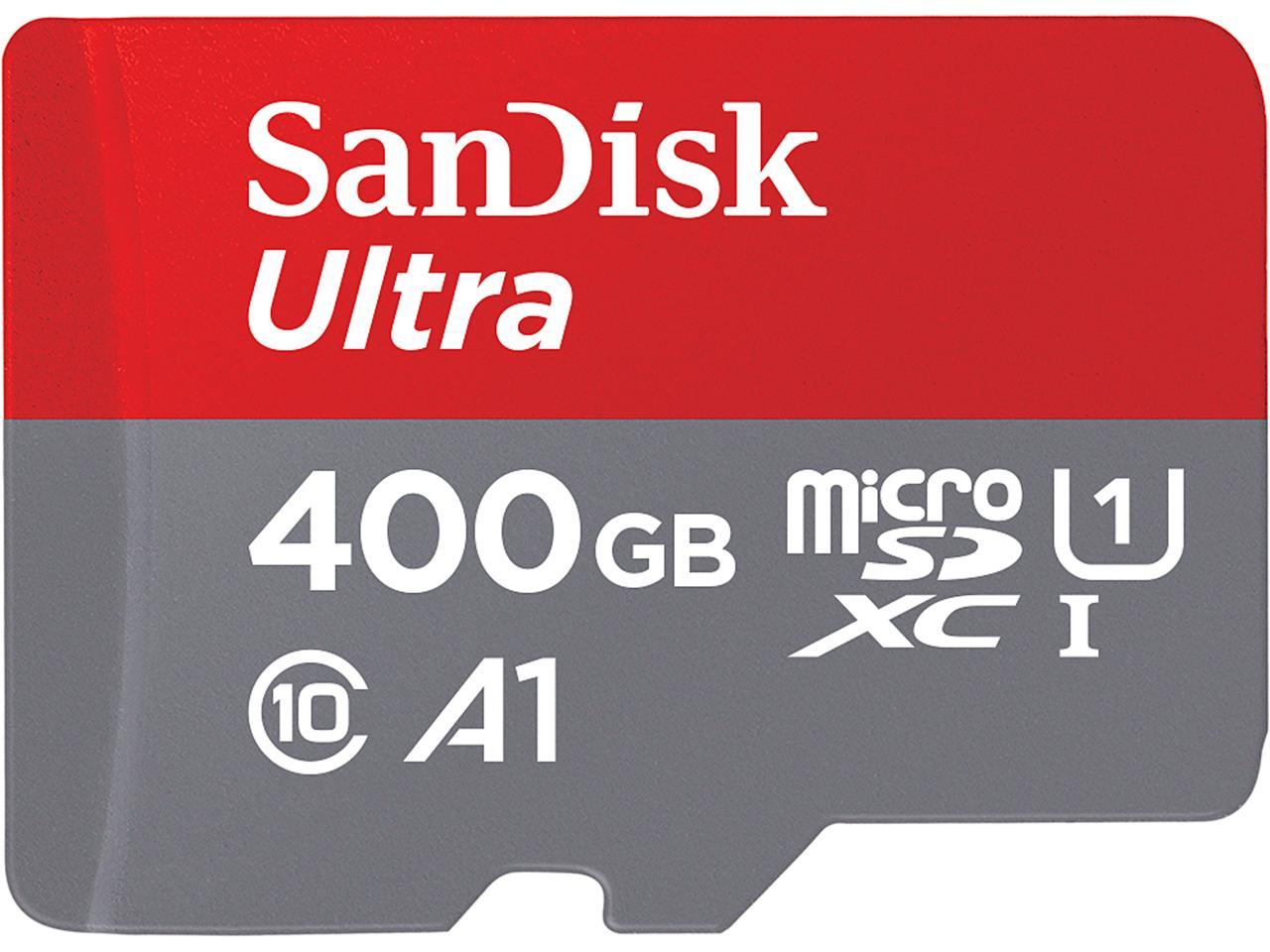 Sandisk 400Gb Ultra Microsdxc A1 Uhs-I/U1 Class 10 Memory Card With Adapter, Speed Up To 100Mb/S (Sdsquar-400G-Gn6Ma)