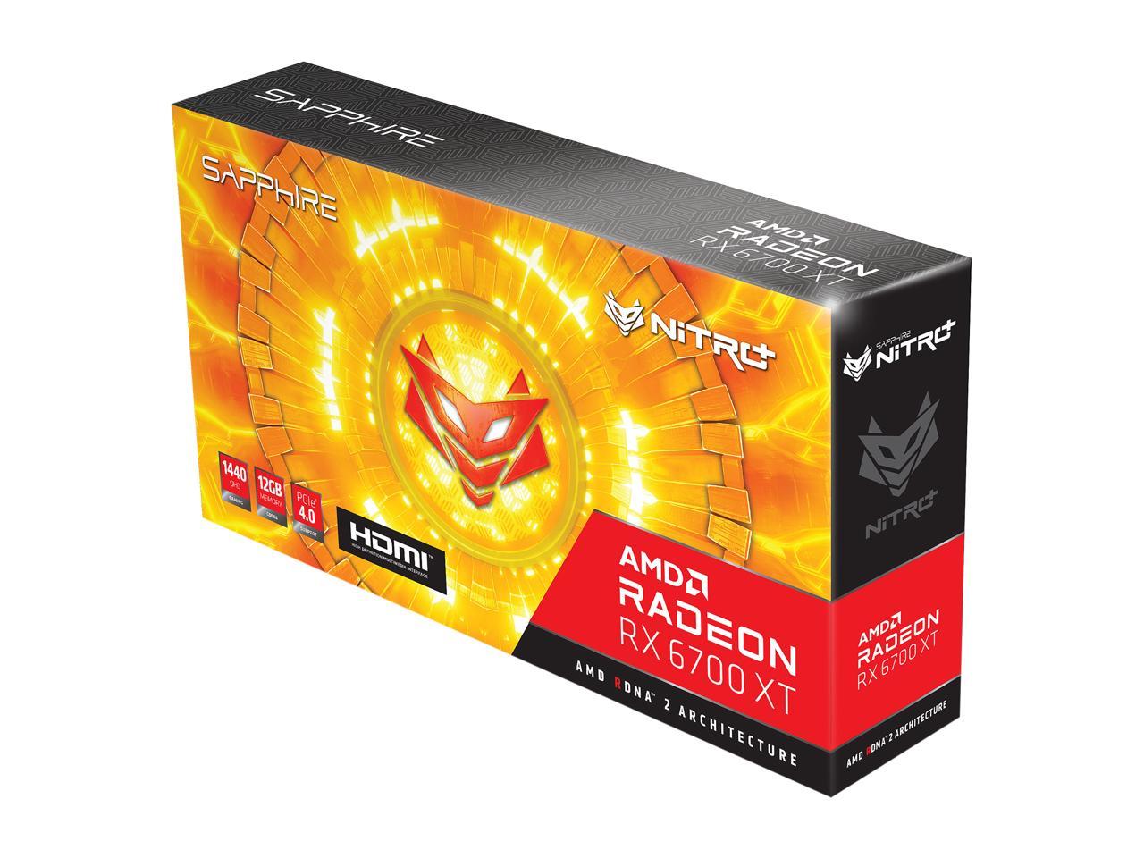 Sapphire Nitro+ Amd Radeon Rx 6700 Xt Gaming Oc Video Card, 12Gb Gddr6 Hdmi / Triple Dp (11306-01-20T)
