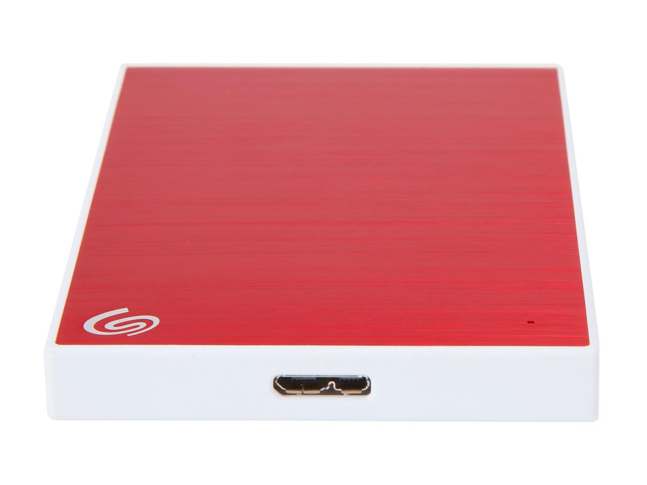 Seagate 1Tb Backup Plus Slim Portable External Hard Drive Usb 3.0 Sthn1000403 Red + 1Yr Mylio Create + 2Mo Adobe Cc Photography