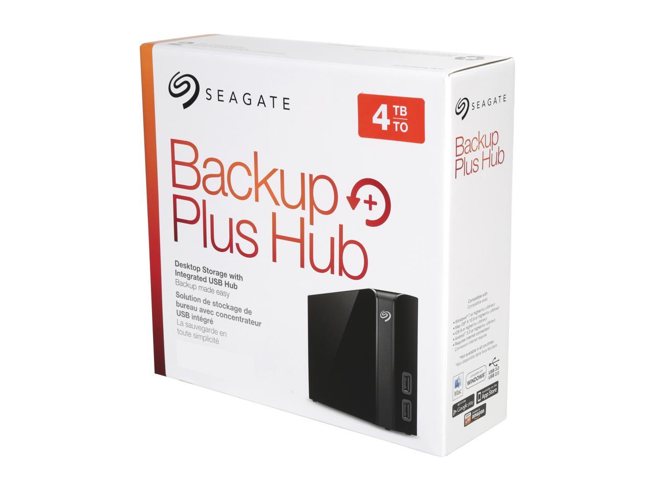 Seagate Backup Plus Hub 4Tb Usb 3.0 Desktop External Hard Drive Stel4000100 Black