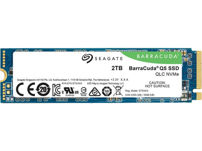 Seagate Barracuda Q5 M.2 2280 2Tb Pcie Gen3 X4 Nvme 1.3 3D Qlc Internal Solid State Drive (Ssd) Zp2000Cv3A001