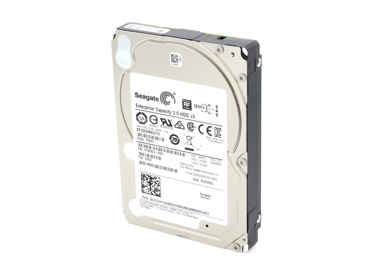 Seagate Exos 7E2000 2Tb 512E Sas 12Gb/S 7200 Rpm 128Mb Cache Enterprise Hard Drive (St2000Nx0273)