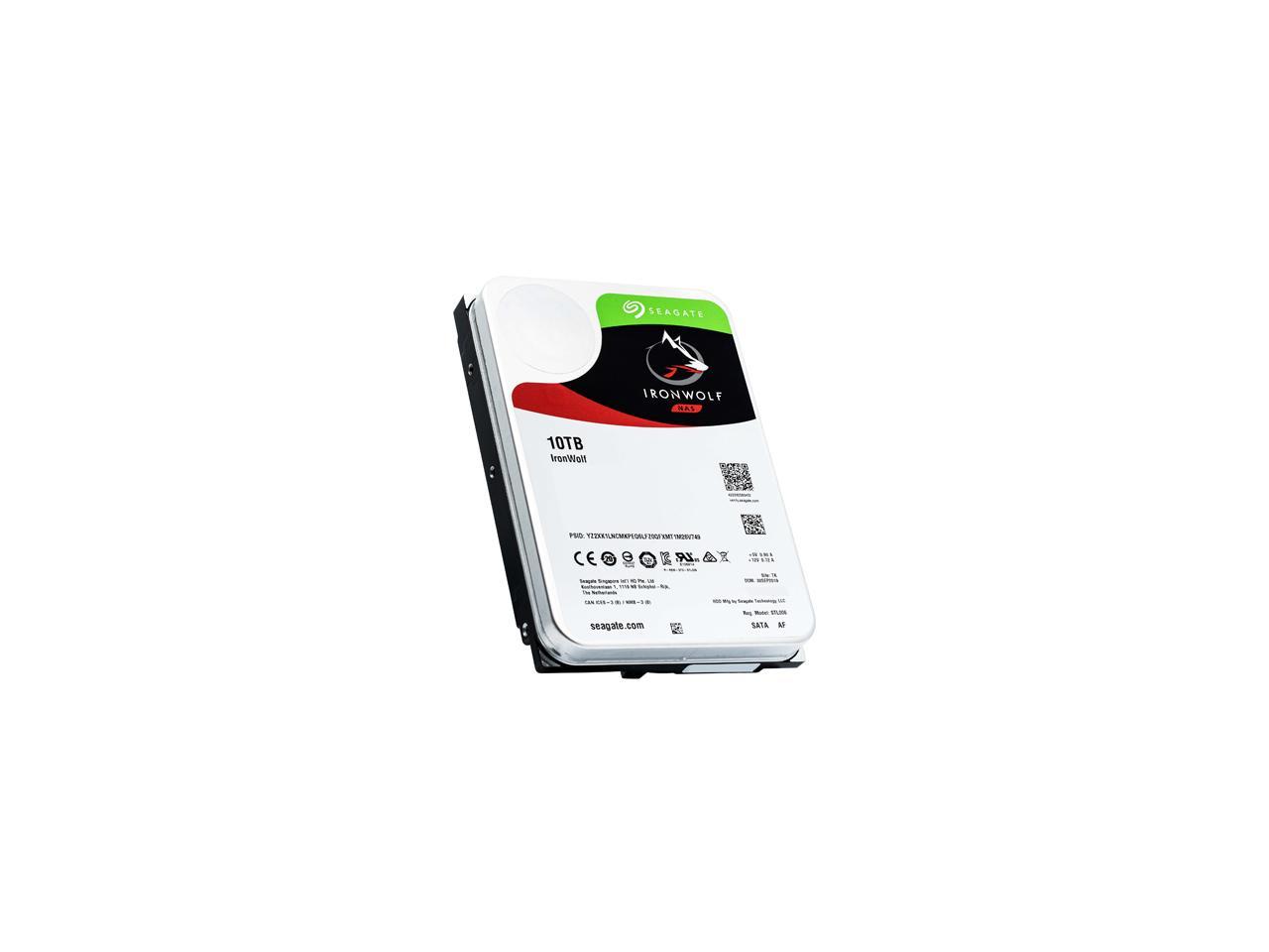 Seagate Ironwolf 10Tb Nas Hard Drive 7200 Rpm 256Mb Cache Sata 6.0Gb/S Cmr 3.5" Internal Hdd For Raid Network Attached Storage St10000Vn0008 - Oem