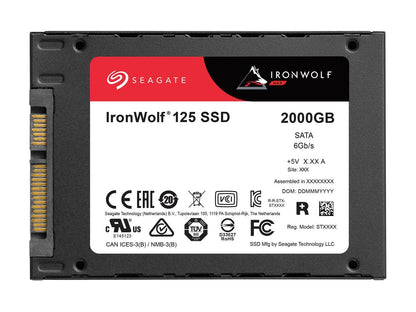 Seagate Ironwolf 125 Ssd 2Tb Nas Internal Solid State Drive - 2.5 Inch Sata 6Gb/S Speeds Of Up To