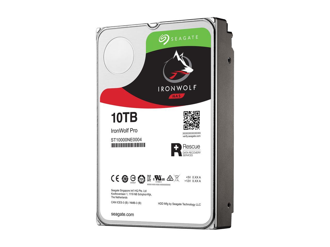 Seagate Ironwolf Pro 10Tb Nas Hard Drive 7200 Rpm 256Mb Cache Cmr Sata 6.0Gb/S 3.5" Internal Hdd St10000Ne0008