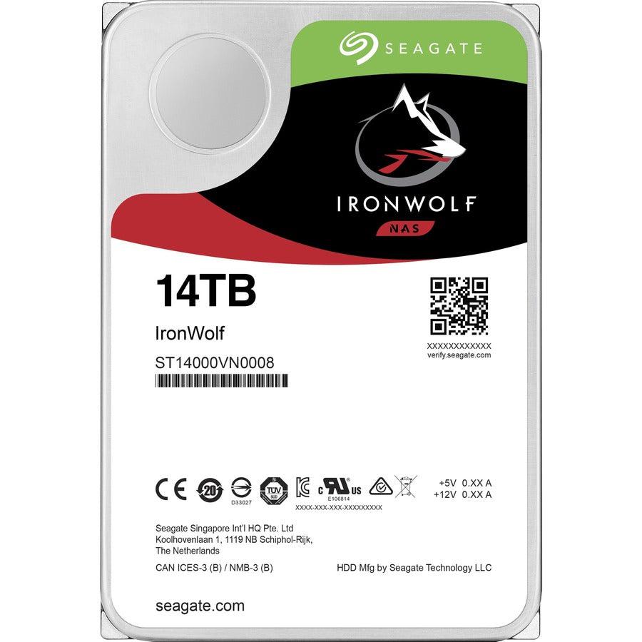 Seagate Ironwolf 14Tb Nas Hard Drive 7200 Rpm 256Mb Cache Sata 6.0Gb/S Cmr 3.5" Internal Hdd For Raid Network Attached Storage St14000Vn0008