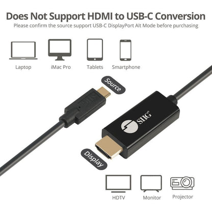 Siig Usb-C To 4K60Hz Hdr Hdmi 2.0 Active Cable - 2M