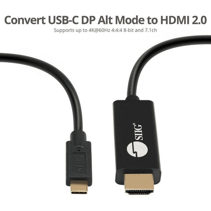 Siig Usb-C To 4K60Hz Hdr Hdmi 2.0 Active Cable - 2M