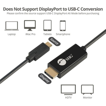 Siig Usb-C To Displayport Active Cable 4K 60Hz Hdr - 2M