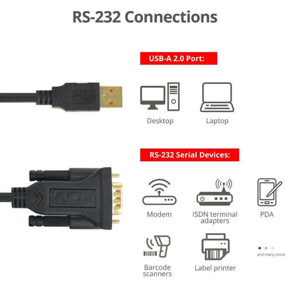 Siig Usb To Rs-232 Serial Adapter Cable - Ftdi Ft232