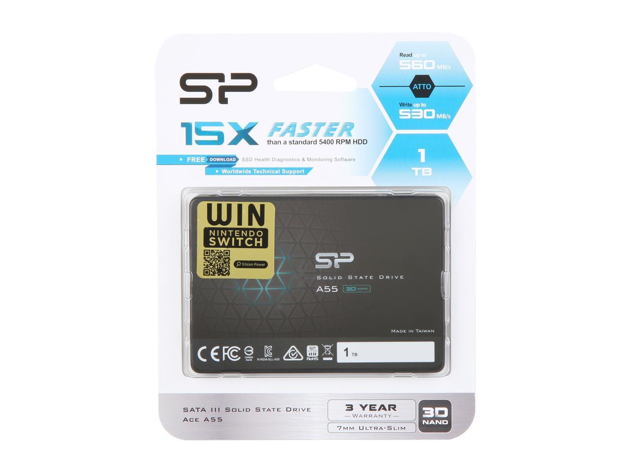 Silicon Power Ace A55 2.5" 1Tb Sata Iii 3D Nand Internal Solid State Drive (Ssd) Su001Tbss3A55S25Ne