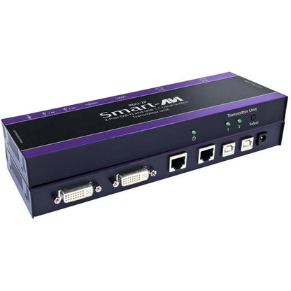 Smartavi 2 Dvi-D And Usb Switch With Integrated Extender, Over Cat6 Stp Extender