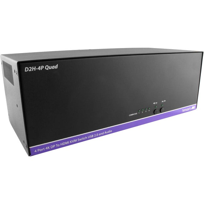 Smartavi 4-Port Quad-Head Displayport-To-Hdmi Kvm Switch