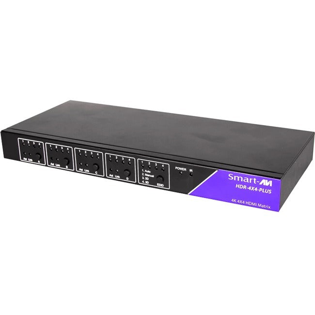 Smartavi 4K Resolution 4X4 Hdmi Router With Ir Remote HDR-4X4-PLUS-S