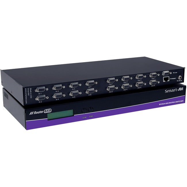 Smartavi 8X8 Avrouter Matrix Video Switch With Audio AV08X08AS