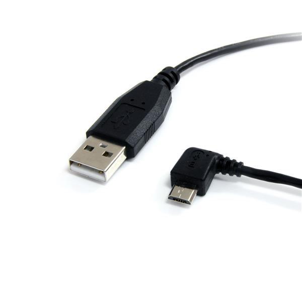 Startech.Com 1 Ft Micro Usb Cable - A To Left Angle Micro B