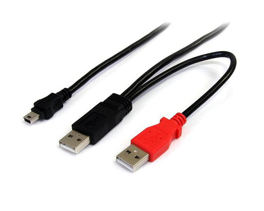 Startech.Com 1 Ft Usb Y Cable For External Hard Drive - Usb A To Mini B