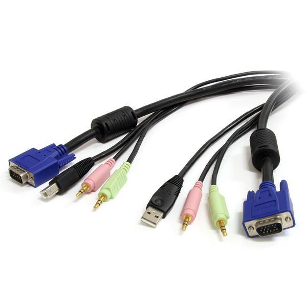 Startech.Com 10 Ft 4-In-1 Usb Vga Kvm Cable With Audio And Microphone