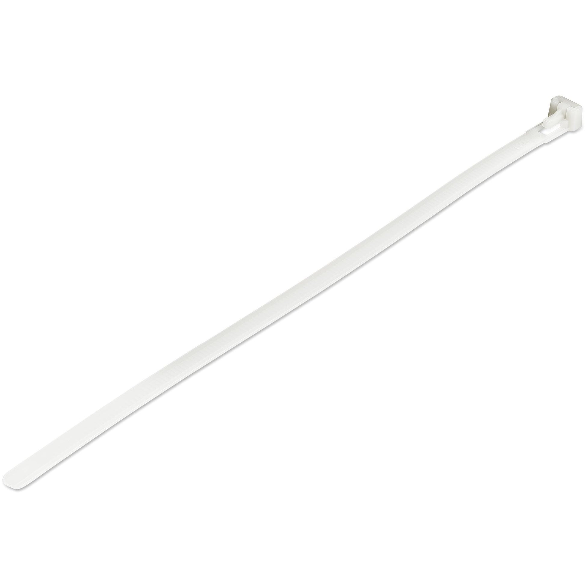 Startech.Com 100 Pack 10" Reusable Cable Ties - White Releasable Nylon/Plastic Zip Tie -