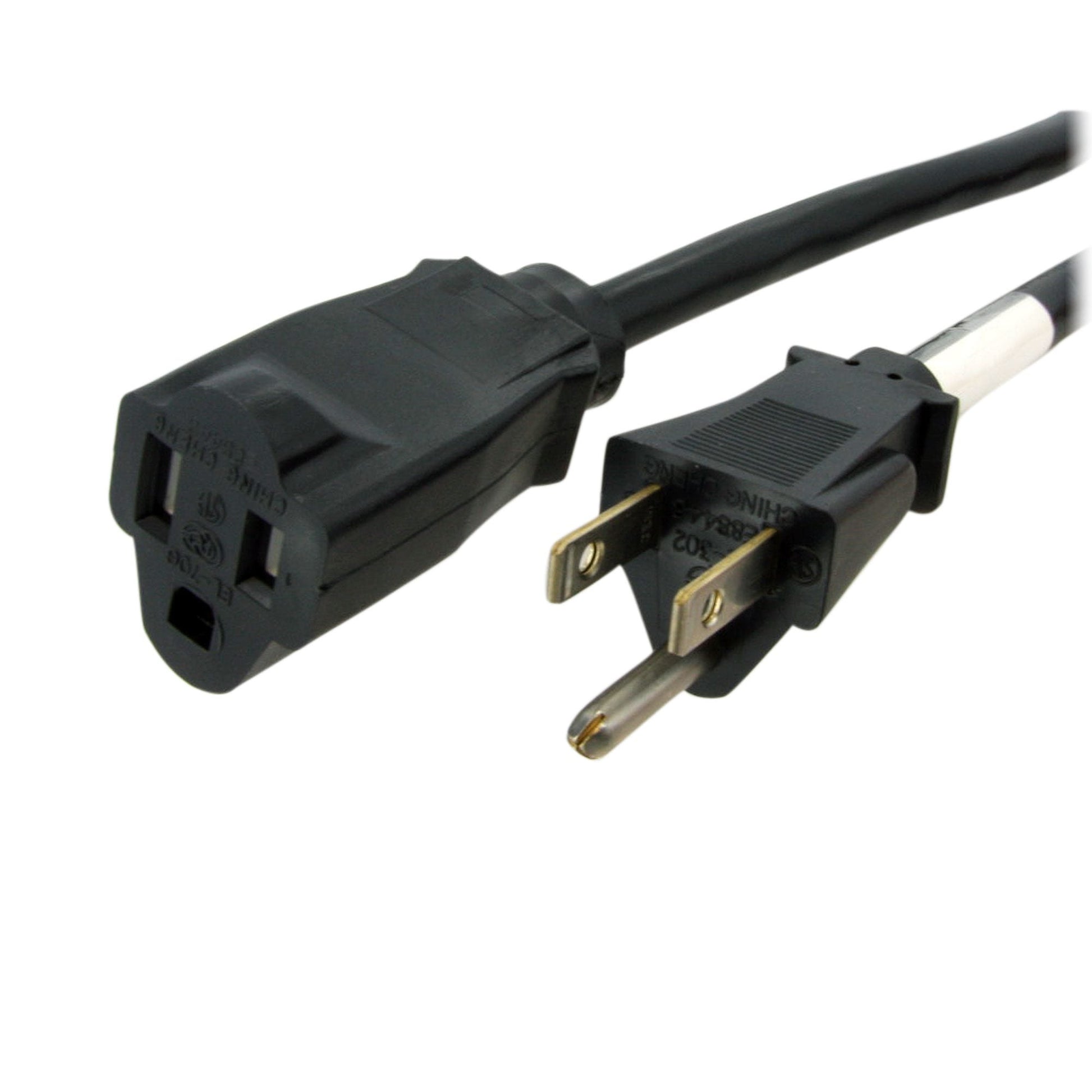 Startech.Com 10Ft (3M) Power Extension Cord, Nema 5-15R To Nema 5-15P Black Extension Cord, 13A
