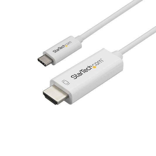 Startech.Com 10Ft (3M) Usb C To Hdmi Cable - 4K 60Hz Usb Type C To Hdmi 2.0 Video Adapter Cable - Thunderbolt 3 Compatible - Laptop To Hdmi Monitor/Display - Dp 1.2 Alt Mode Hbr2 - White