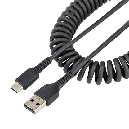 Startech.Com 1M Usb A To C Charging Cable, Coiled Heavy Duty Fast Charge & Sync, High Quality Usb