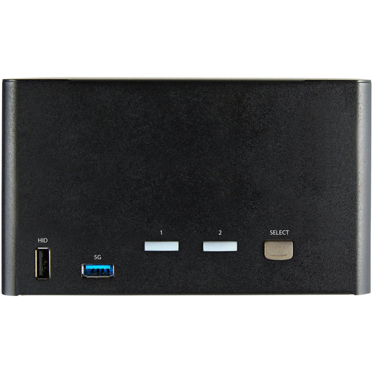 Startech.Com 2 Port Quad Monitor Displayport Kvm Switch - 4K 60Hz Uhd Hdr - Desktop 4K Dp 1.2 Kvm With 2 Port Usb 3.0 Hub (5Gbps) & 4X Usb 2.0 Hid Ports, Audio - Hotkey Switching - Taa
