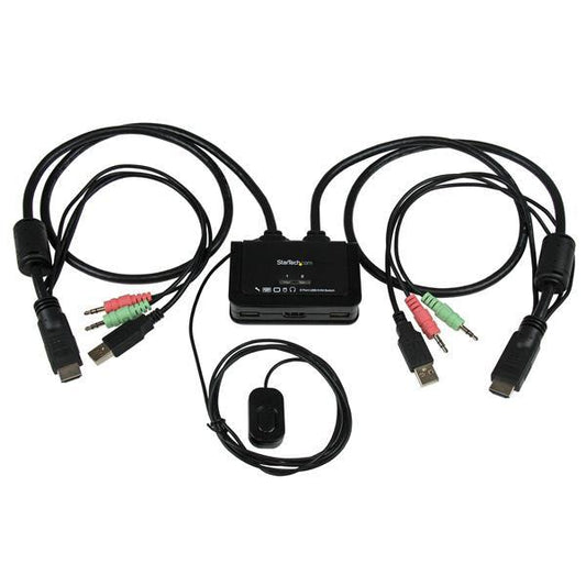 Startech.Com 2 Port Usb Hdmi Cable Kvm Switch With Audio And Remote Switch  Usb Powered