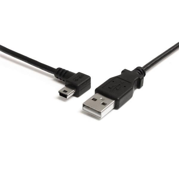 Startech.Com 3 Ft Mini Usb Cable - A To Left Angle Mini B