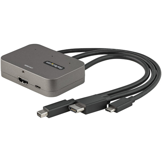 Startech.Com 3-In-1 Multiport To Hdmi Adapter - 4K 60Hz Usb-C, Hdmi Or Mini Displayport To Hdmi