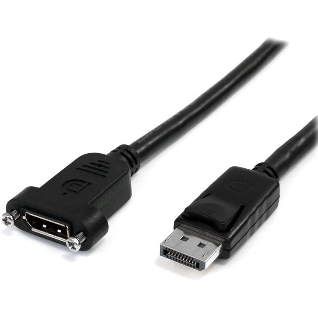 Startech.Com 3Ft (1M) Panel Mount Displayport Cable, 4K X 2K Video, Displayport 1.2 Extension Cable Male To Female, Dp Extender Cord