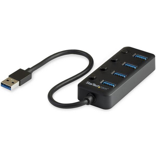 Startech.Com 4 Port Usb 3.0 Hub - Usb-A To 4X Usb 3.0 Type-A With Individual On/Off Port Switches