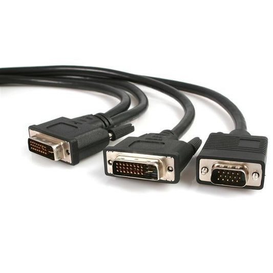 Startech.Com 6 Ft Dvi-I Male To Dvi-D Male And Hd15 Vga Male Video Splitter Cable