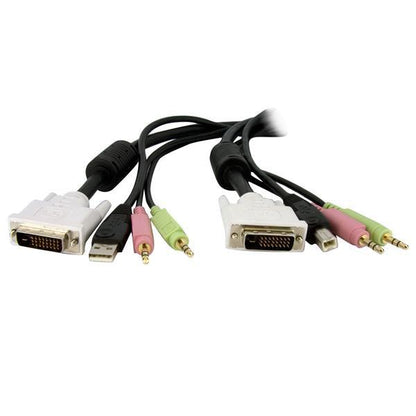 Startech.Com 6Ft 4-In-1 Usb Dual Link Dvi-D Kvm Switch Cable W/ Audio & Microphone