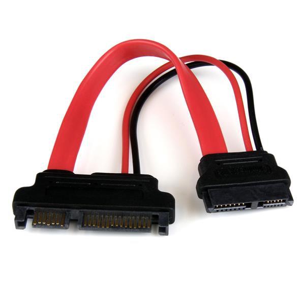 Startech.Com 6In Slimline Sata To Sata Adapter With Power - F/M